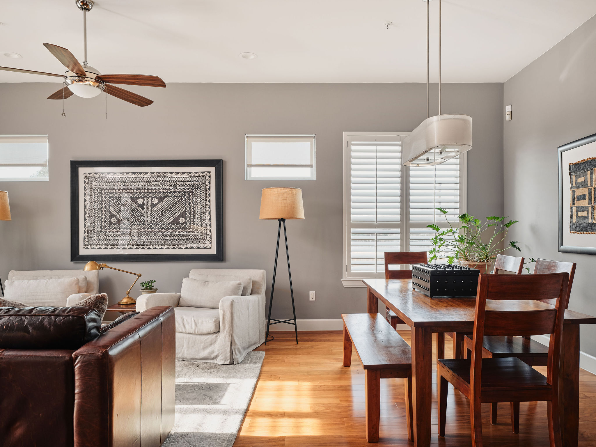 1504 Collier Street, Unit 4 Austin, TX 78704 - Photo 11 of 38 Dining space with wood finished floors and a ceiling fan