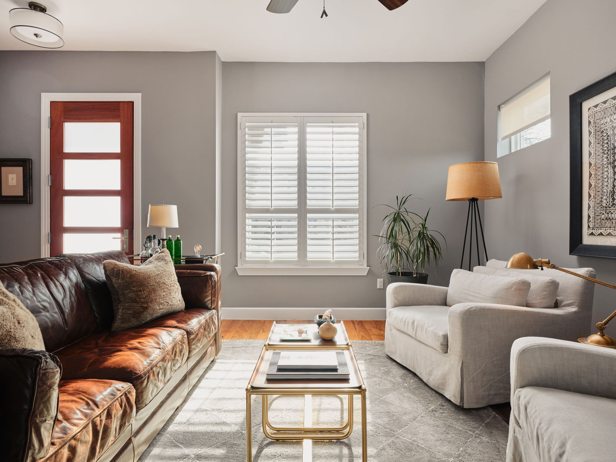1504 Collier Street, Unit 4 Austin, TX 78704 - Photo 6 of 38 Living room with ceiling fan and wood finished floors
