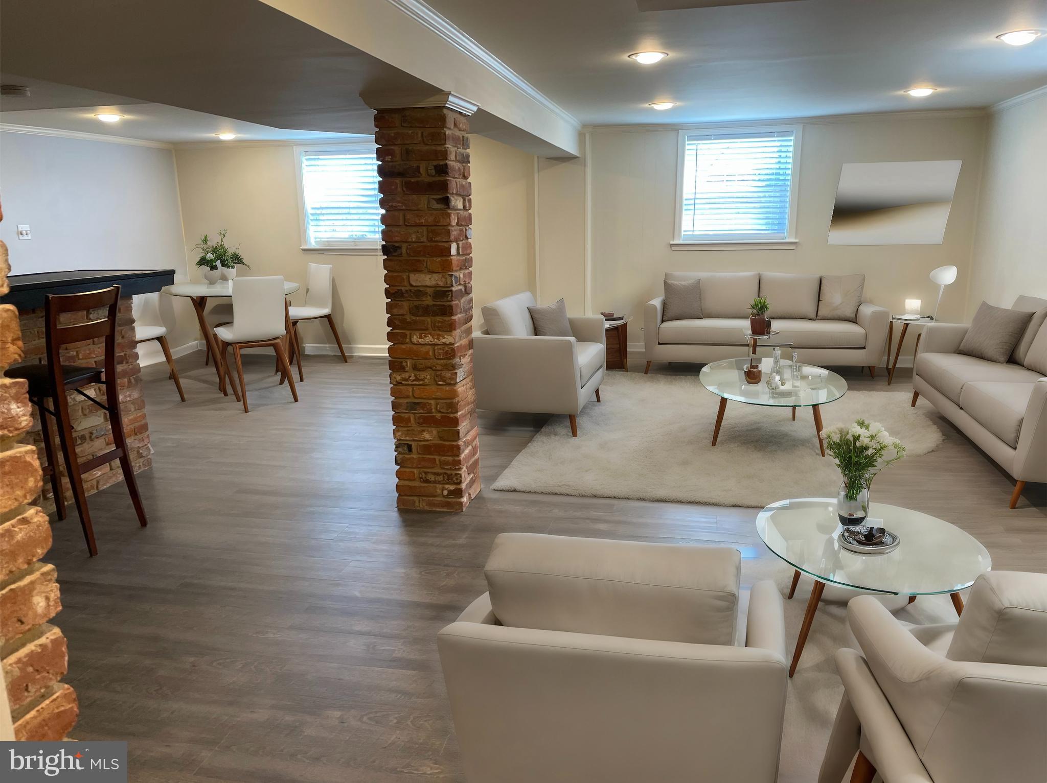 9713 Braddock Road Silver Spring, MD 20903 - Photo 13 of 16 Basement rec room virtually staged