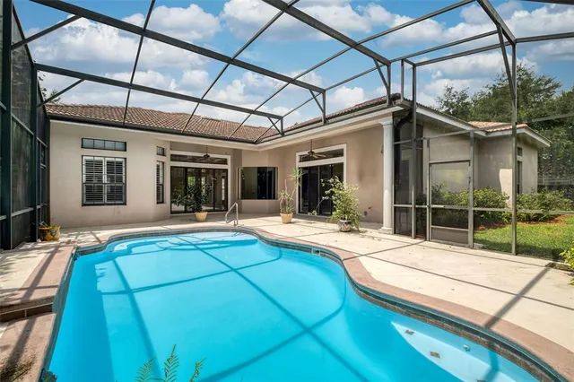 a view of a house with a patio