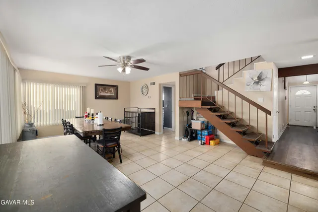 a living room with furniture