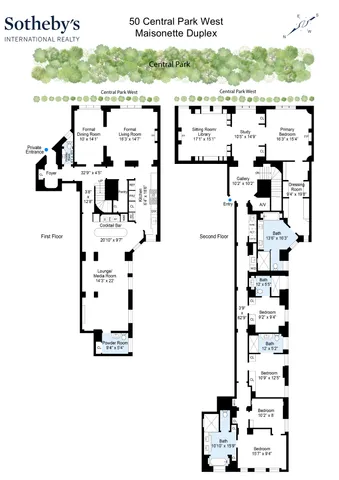 $13,900,000 | 50 Central Park West, Unit MAIS-DUPLEX | Upper West Side