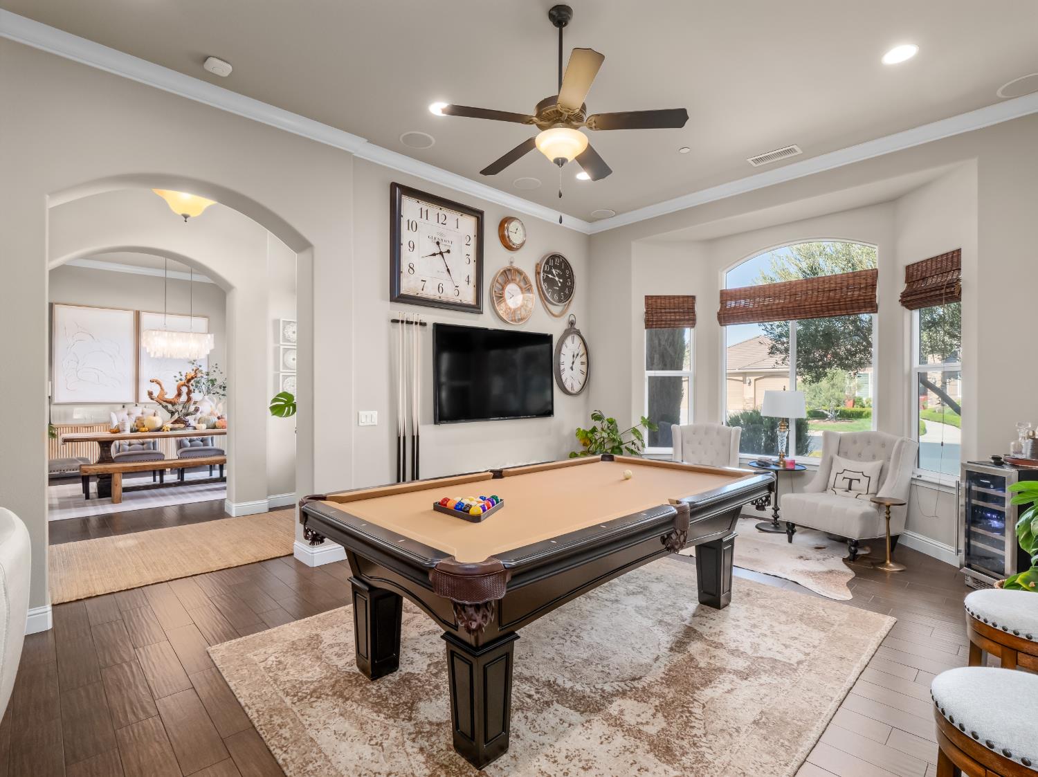 2750 Muncie Avenue Clovis, CA 93619 - Photo 12 of 51 a room with furniture pool table flat screen tv and a large window