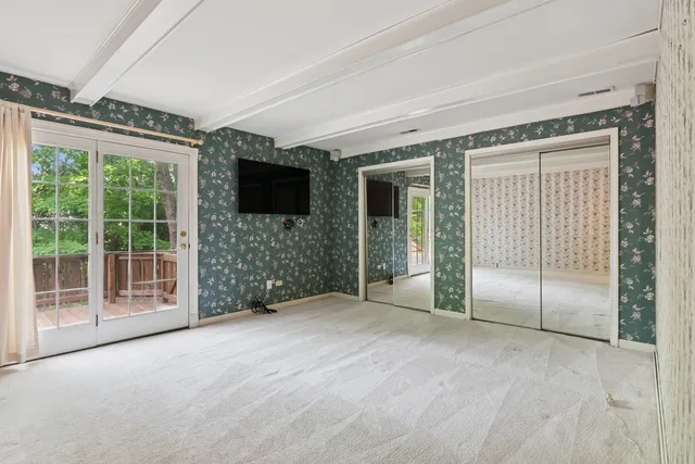 an empty room with a window