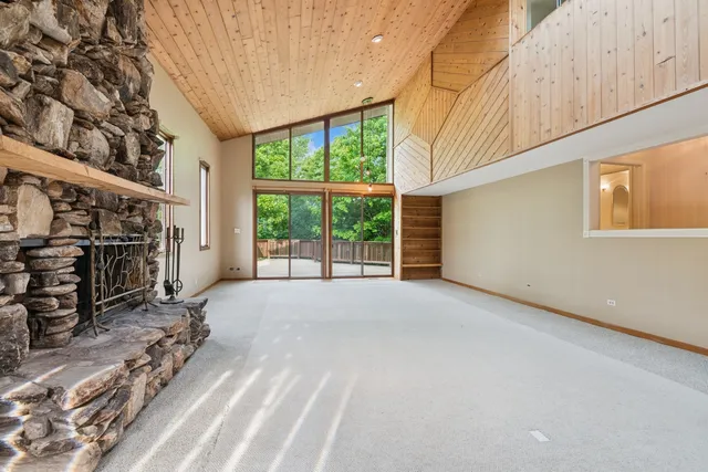 a view of backyard with green space