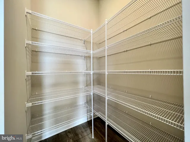 a view of a room with shelves