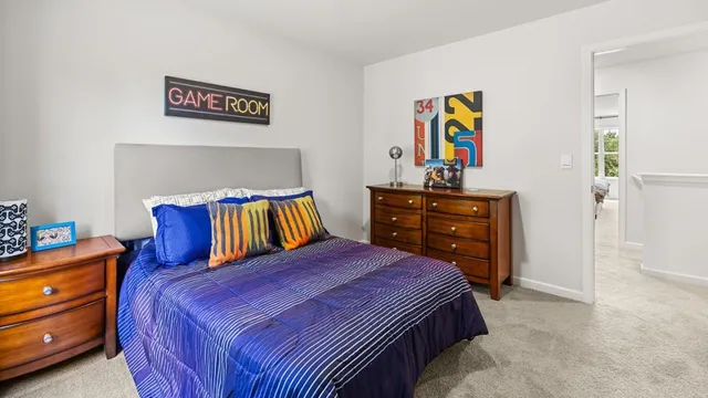 a room with a rug and a window