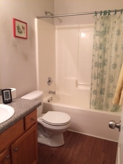 3381 Trotters Ridge Trail Gray, GA 31032 - Photo 10 of 15 a bathroom with a granite countertop sink toilet and shower