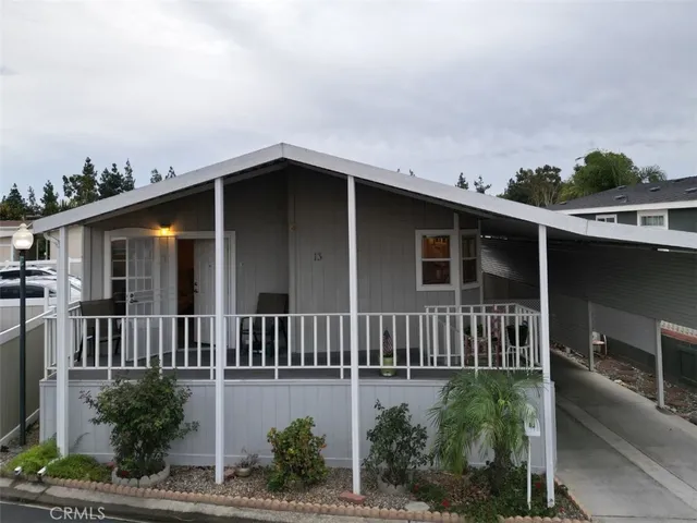 a view of a house with a deck