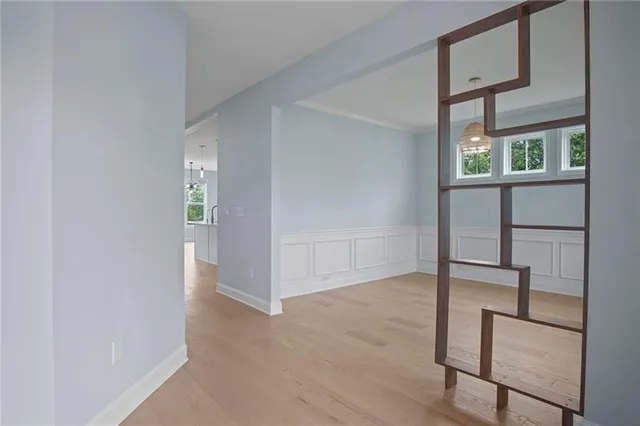 a view of an empty walk in closet