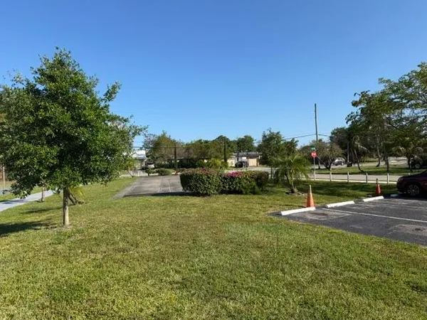 a view of a backyard