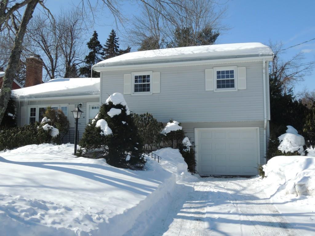 Total remodel in recent years. Carefree vinyl siding, newer thermopane windows, newer doors and garage door.