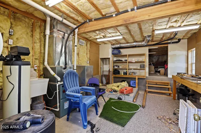 a view of a city with lush green forest