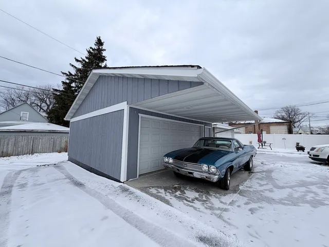 a car parked in a garage
