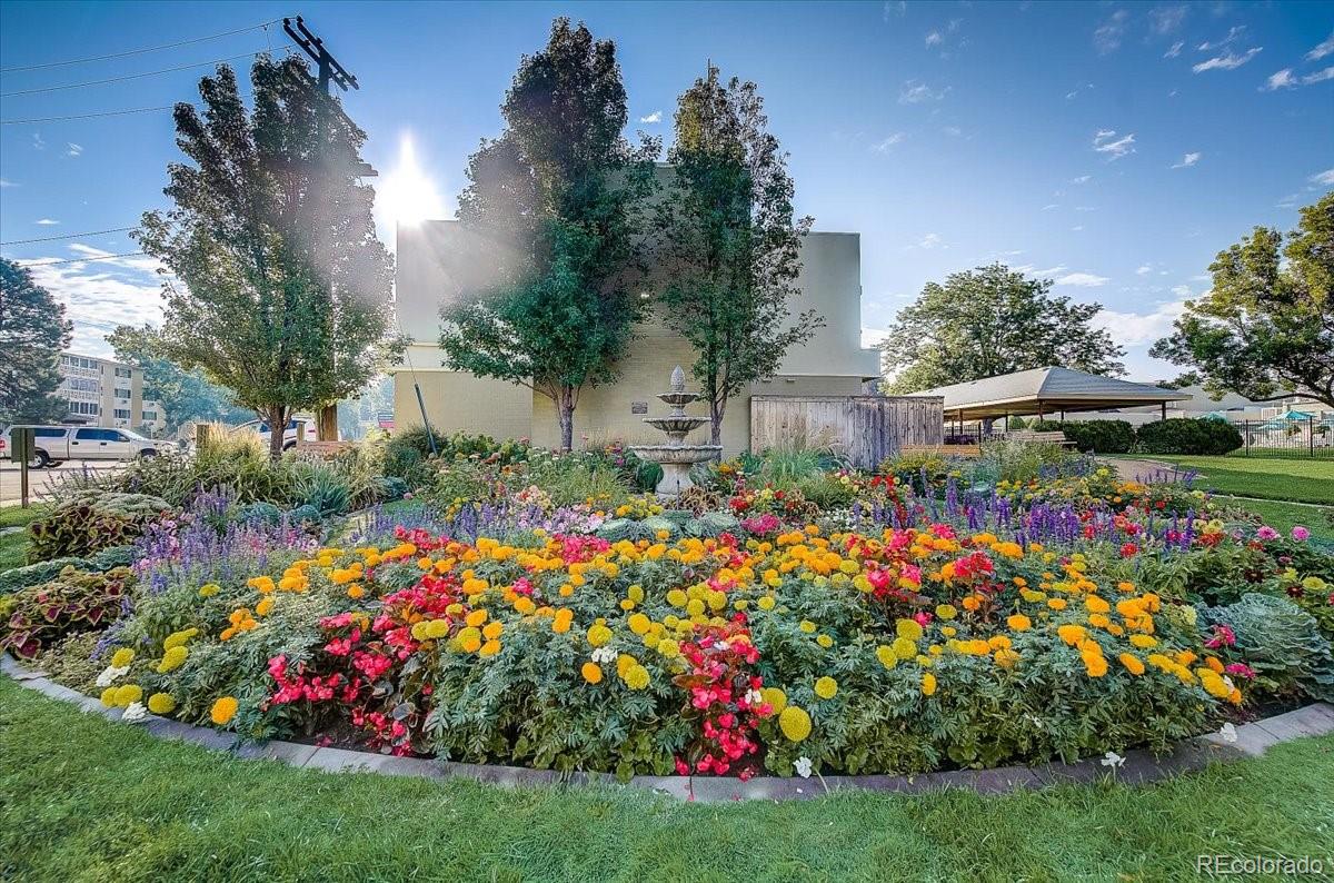 715 South Alton Way, Unit 5A Denver, CO 80247 - Photo 48 of 49 a view of a store with lawn chairs and flower plants