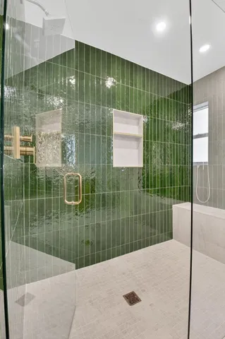 a view of potted plants in front of building