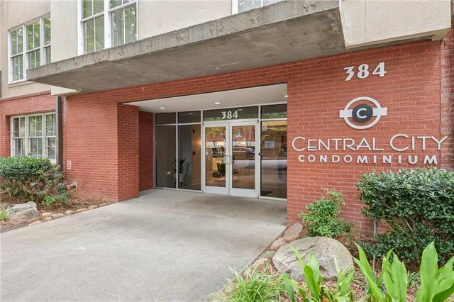 a front view of a building