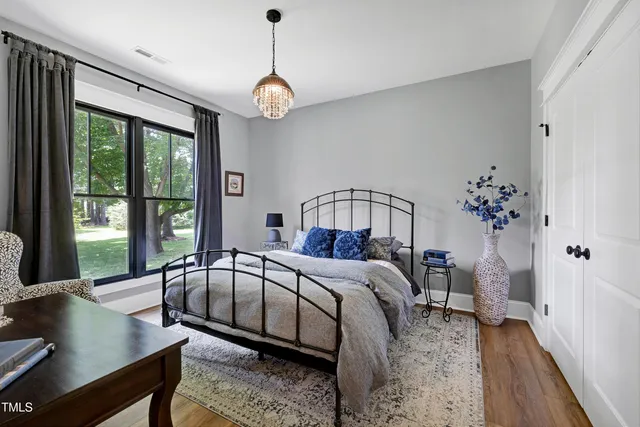 a view of a park with tree s