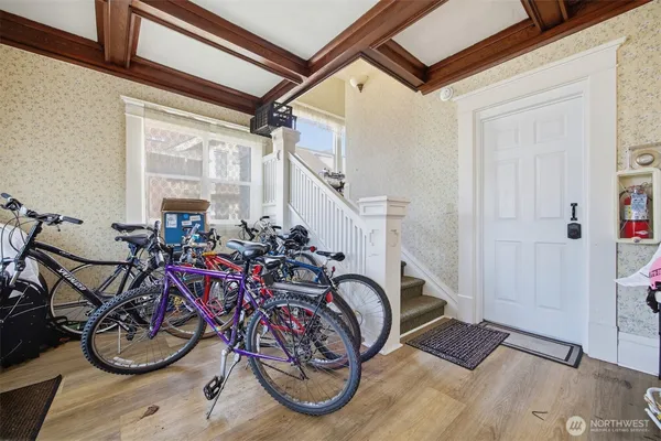 a view of an bike storage