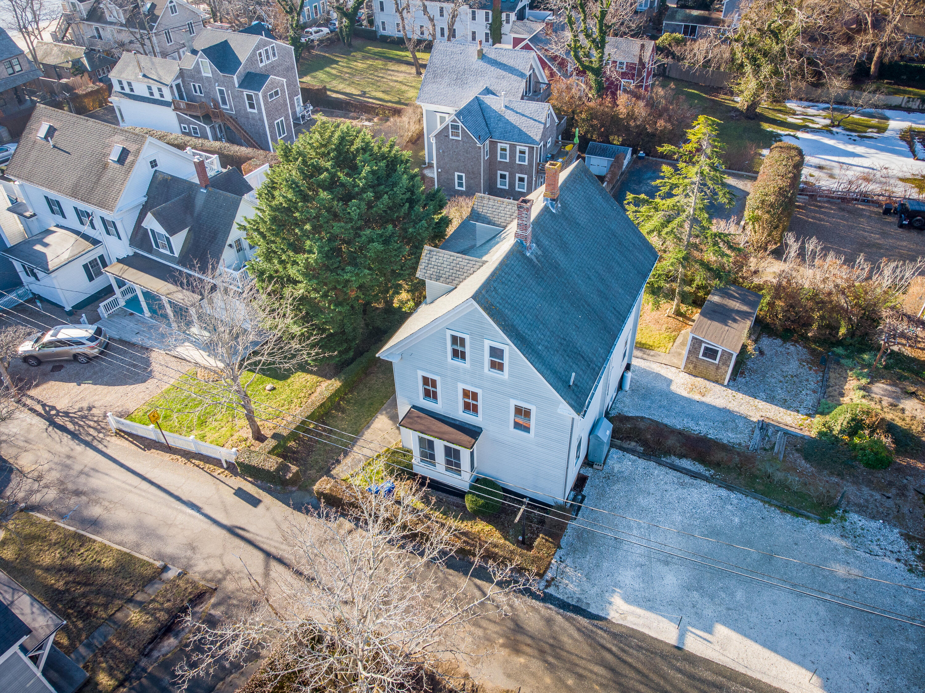 6 Bangs Street Provincetown, MA 02657 - Photo 6 of 36 an aerial view of a house with a backyard