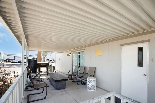 a outdoor space with patio furniture