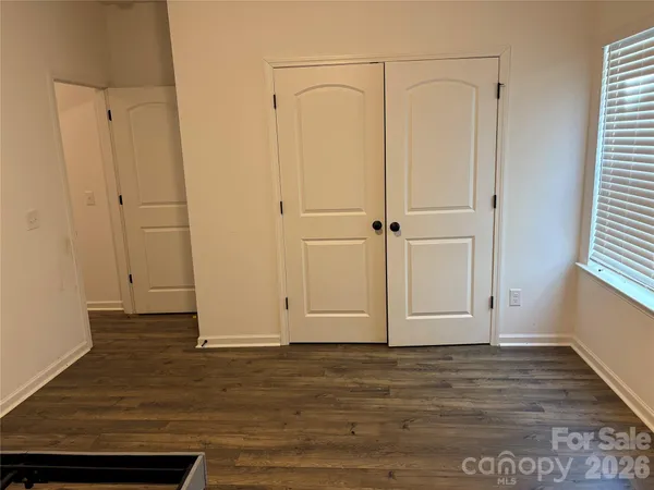 a view of wooden door