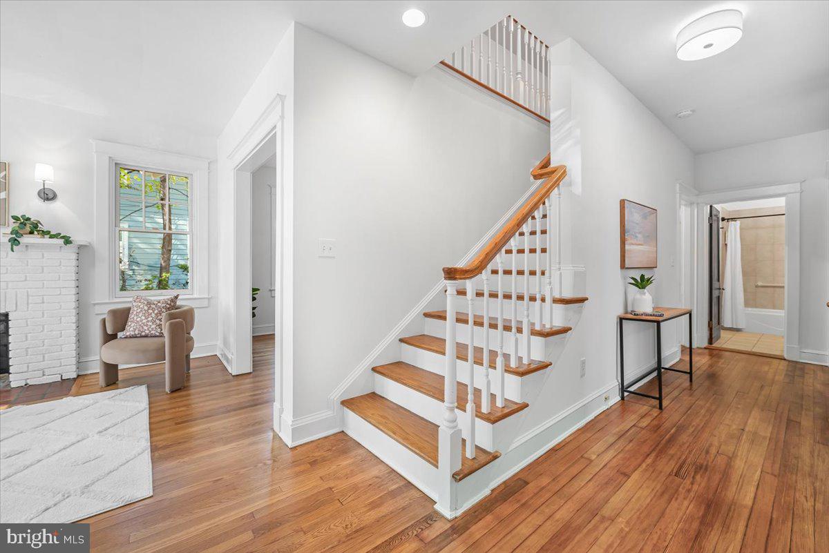 4937 Brandywine Street Northwest Washington, DC 20016 - Photo 25 of 53 a view of entryway with wooden floor and windows