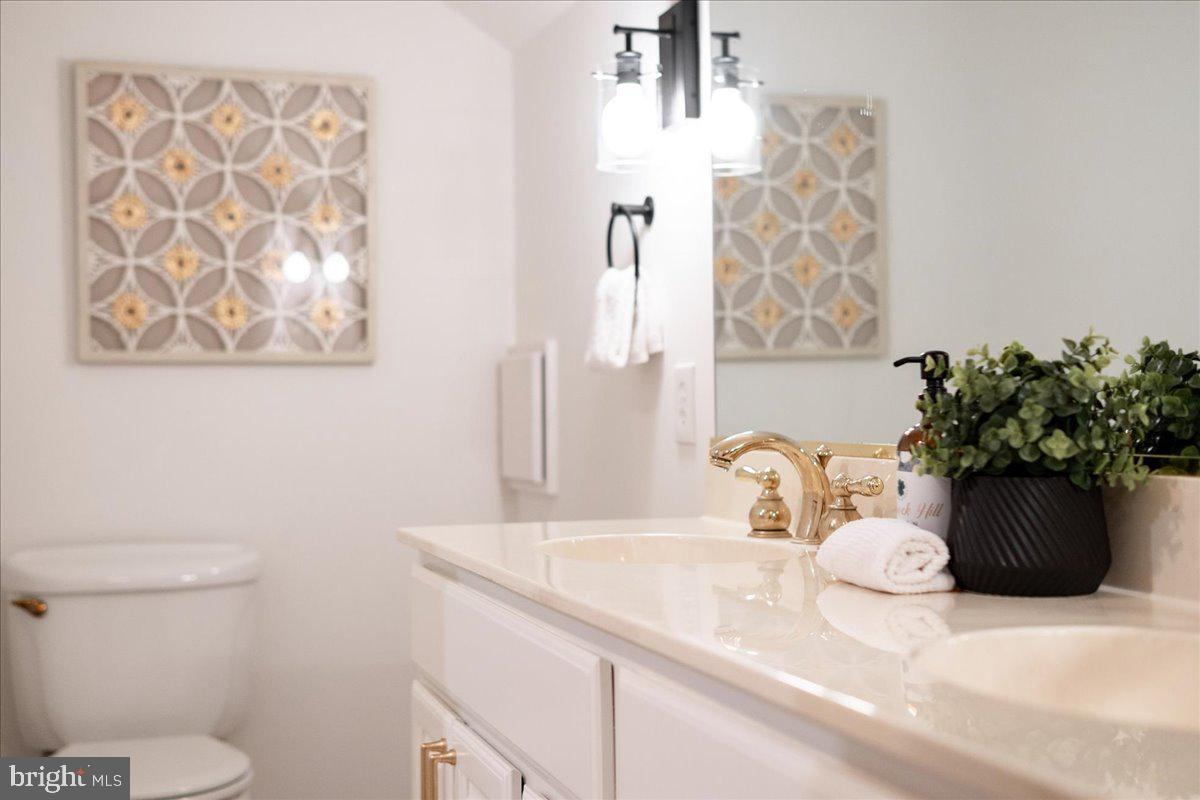 4937 Brandywine Street Northwest Washington, DC 20016 - Photo 39 of 53 a bathroom with a sink a toilet and mirror