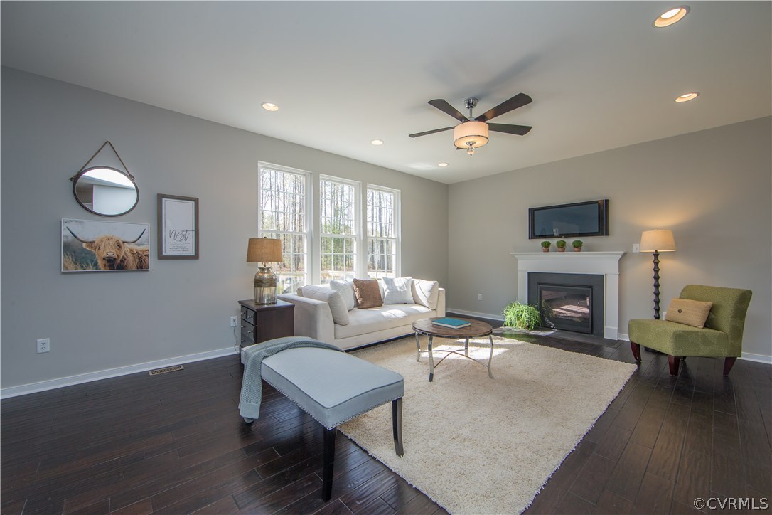8955 Lavenham Loop Midlothian, VA 23112 - Photo 10 of 47 a living room with furniture a fireplace and a flat screen tv
