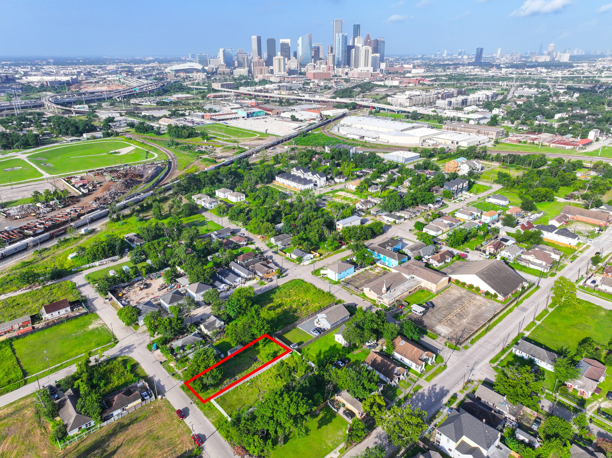 1807 Davis Street Houston, TX 77026 - Photo 8 of 13 an aerial view of residential houses with outdoor space and street view