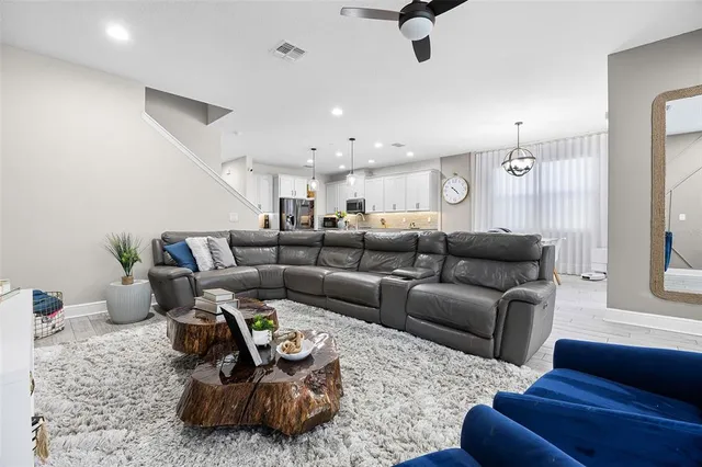 a living room with furniture