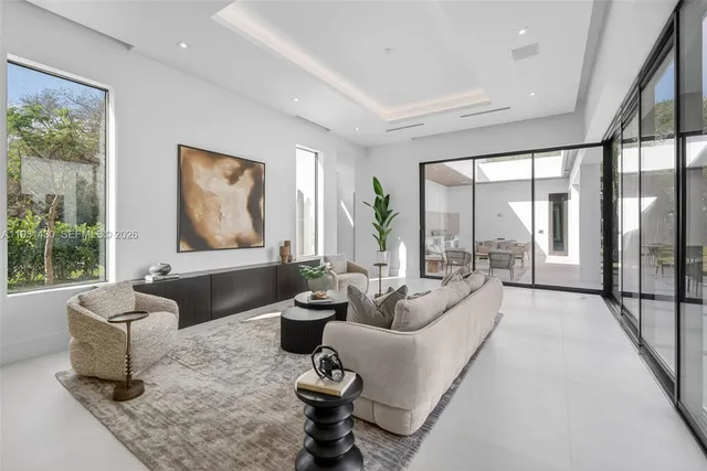 a living room with furniture and a couch