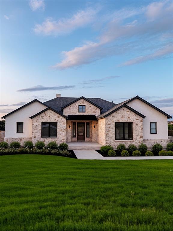 1073 Cedar Hill Drive Nemo, TX 76070 - Photo 1 of 1 View of front of property. Stucco, Stone and Brick exterior. Stucco Chimney. 3ft.6in. Steel door.