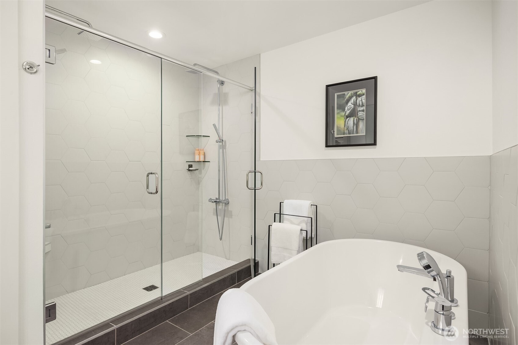 13532 Phelps Road Northeast Bainbridge Island, WA 98110 - Photo 25 of 35 a bathroom with a bathtub and shower