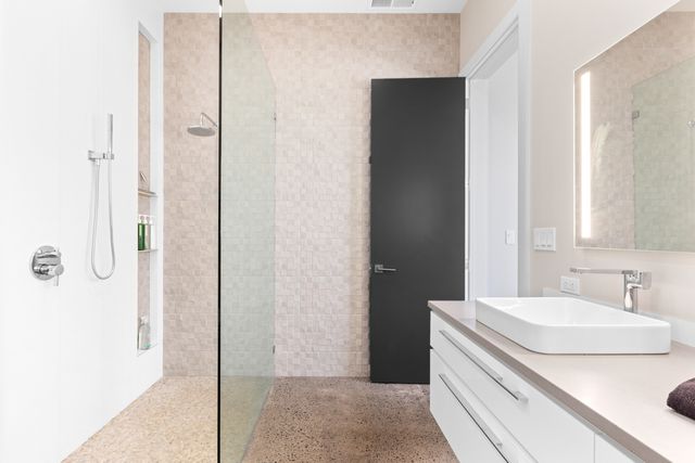 an outdoor space with patio