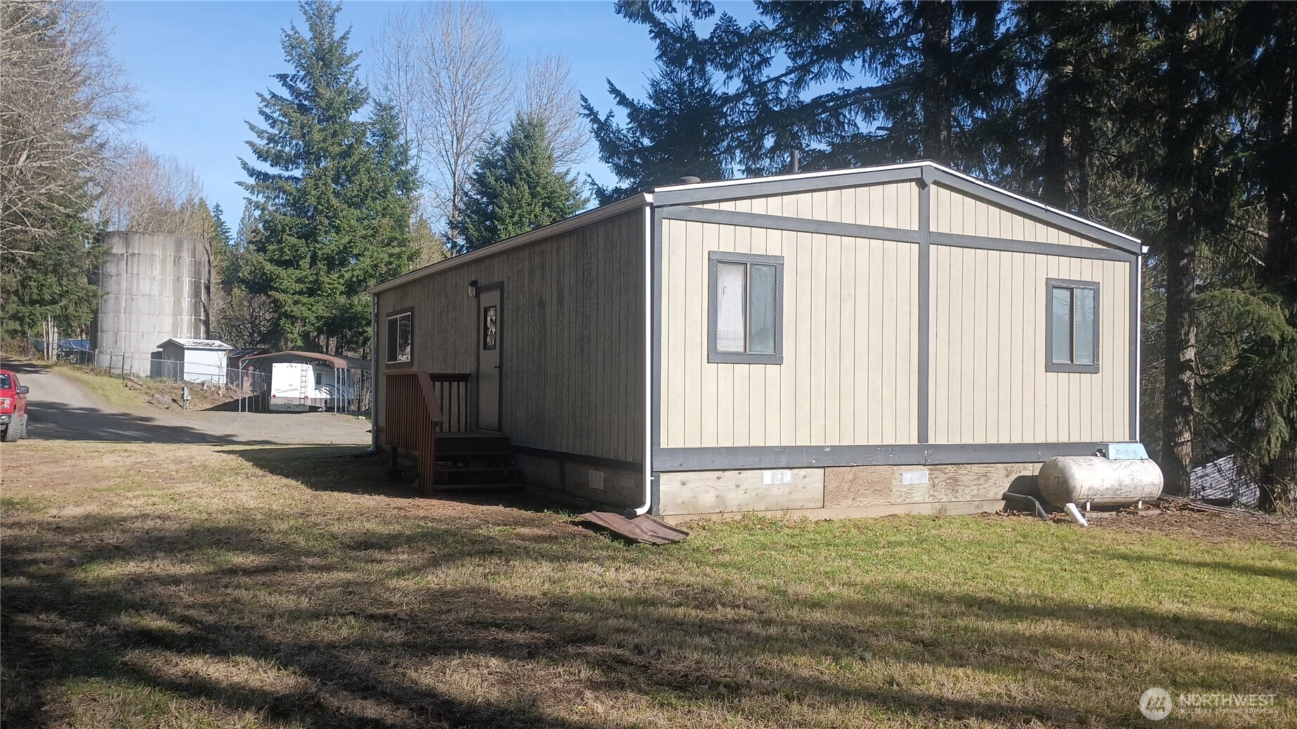 a backyard of a house