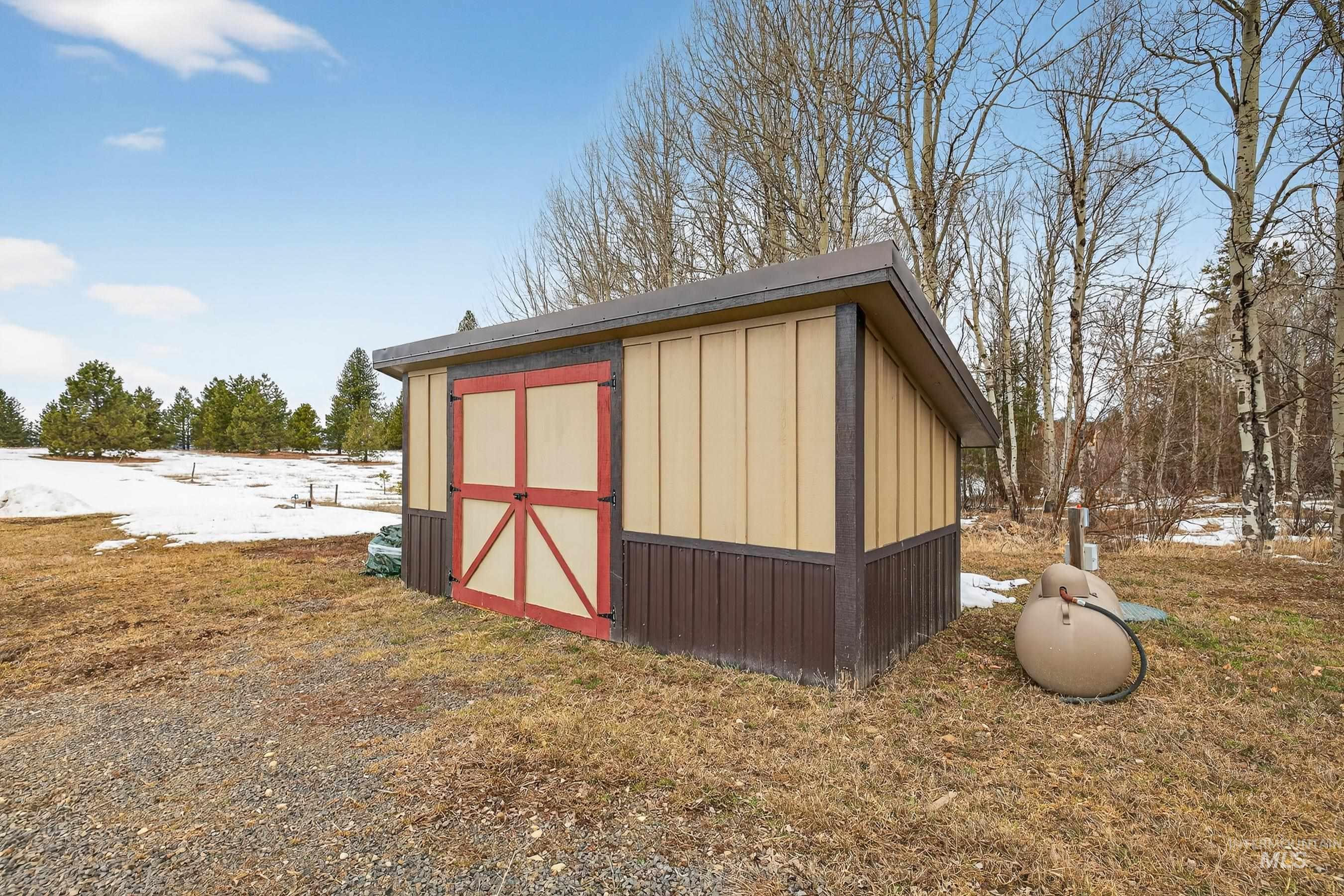 304 Samson Court, Unit 656 McCall, ID 83638 - Photo 25 of 29 Snow covered structure featuring a storage unit and a yard