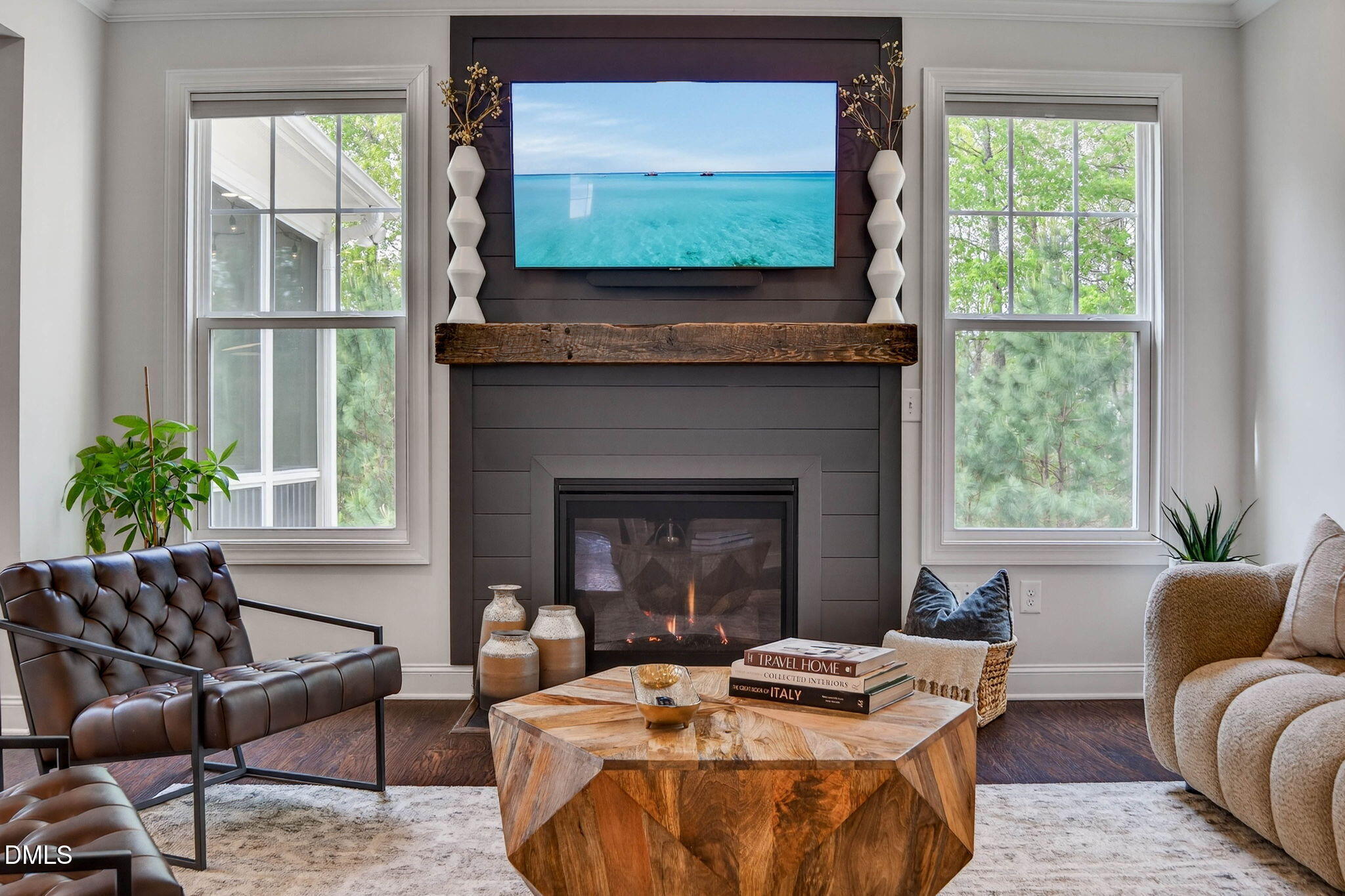 721 Hydrangea Field Court Wake Forest, NC 27587 - Photo 28 of 71 a living room with furniture and a fireplace