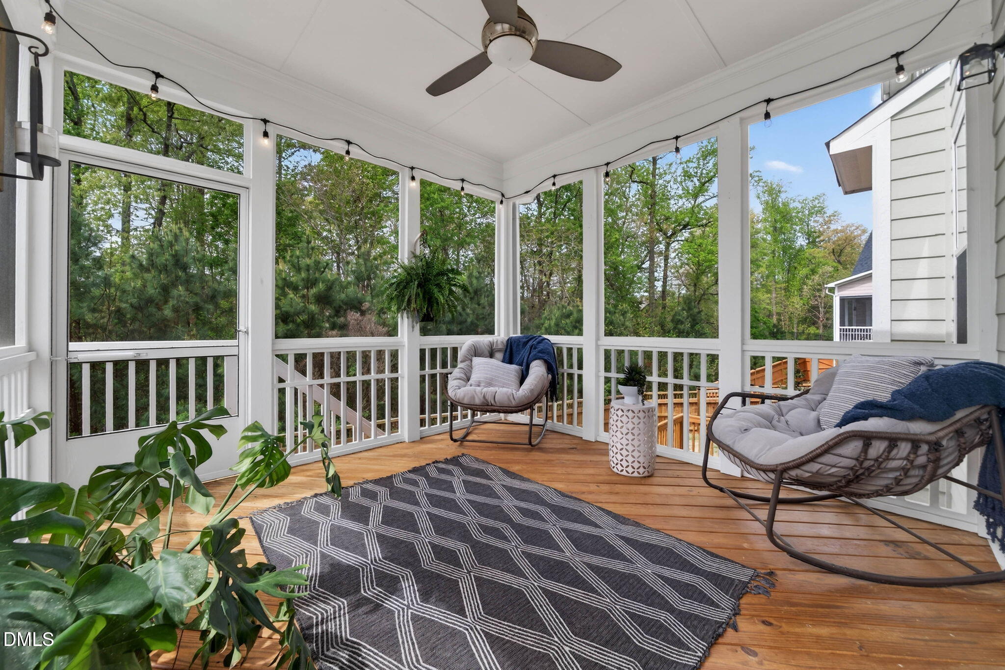 721 Hydrangea Field Court Wake Forest, NC 27587 - Photo 54 of 71 a balcony with furniture and large windows