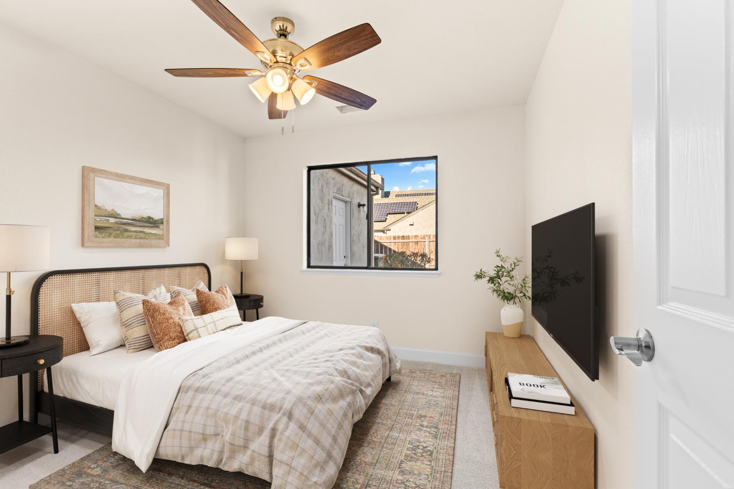 140 Hillside Place Jackson, CA 95642 - Photo 27 of 39 a bedroom with a bed and a flat screen tv