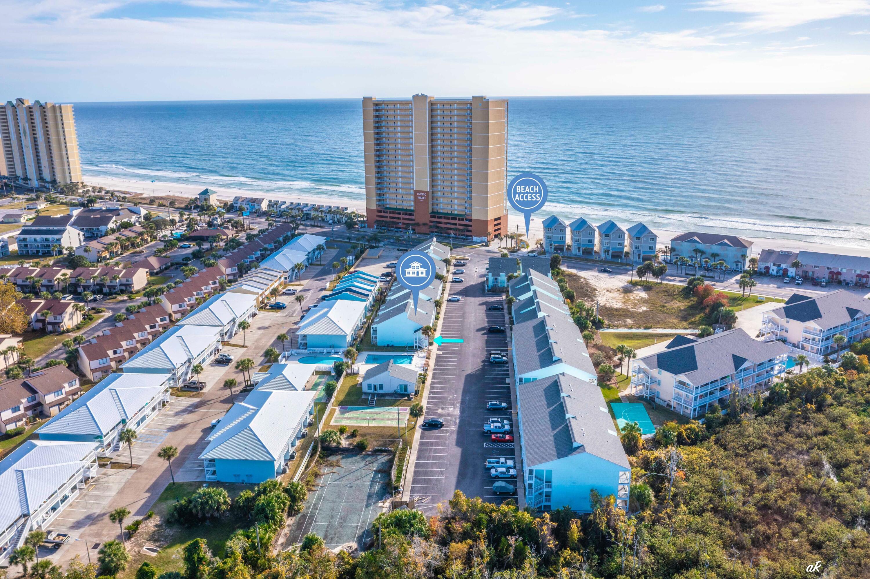 17670 Front Beach Road, Unit D1 Panama City Beach, FL 32413 - Photo 20 of 22 Drone view of location to water
