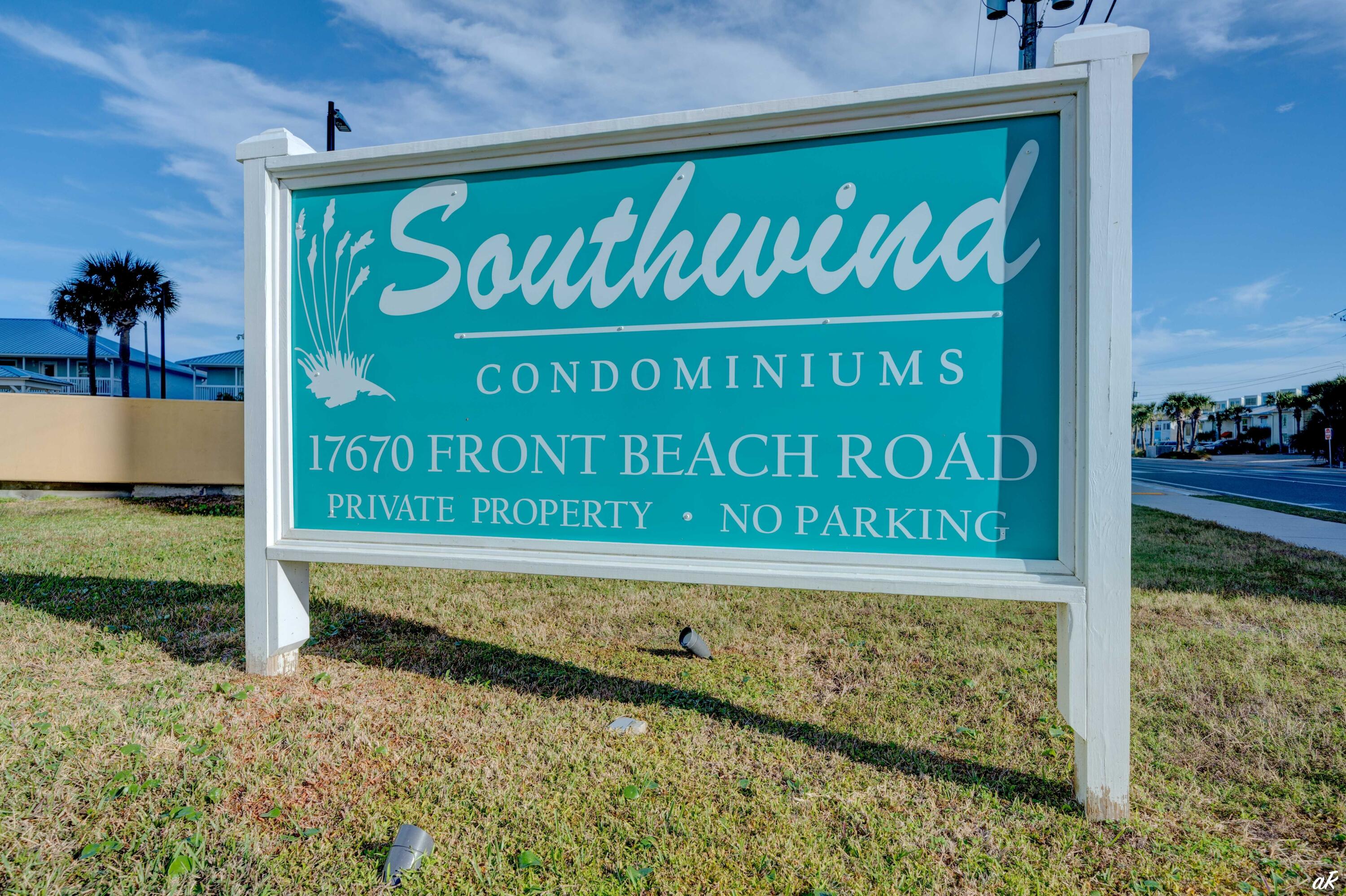 17670 Front Beach Road, Unit D1 Panama City Beach, FL 32413 - Photo 3 of 22 Southwind Sign