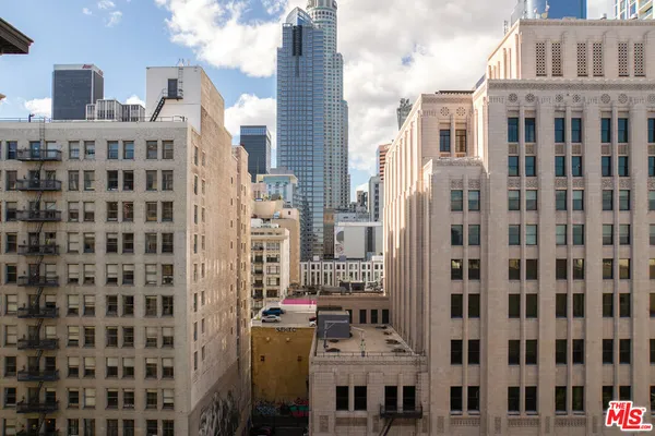 a view of gallery with door