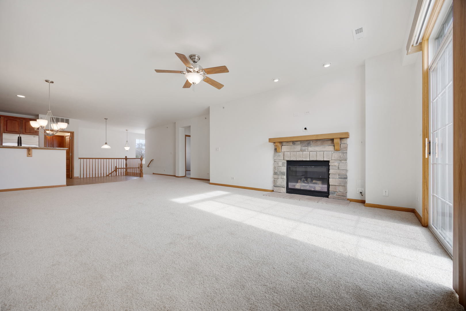 1385 Scarboro Road, Unit 204 Schaumburg, IL 60193 - Photo 6 of 18 an empty room with fireplace and windows