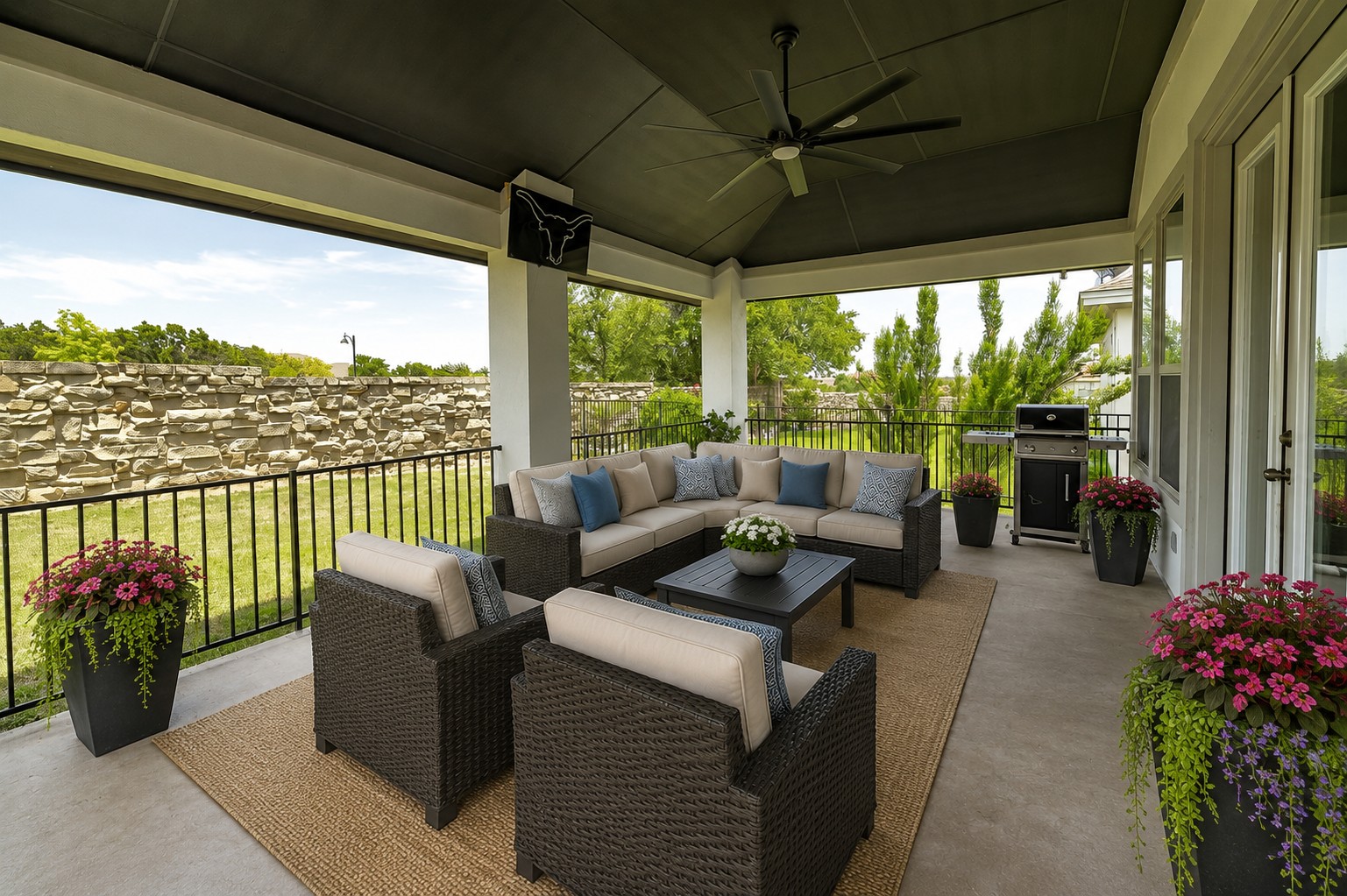 1820 Ficuzza Way Leander, TX 78641 - Photo 10 of 35 The covered patio is ideal for
outdoor dining and entertaining. Virtually staged.