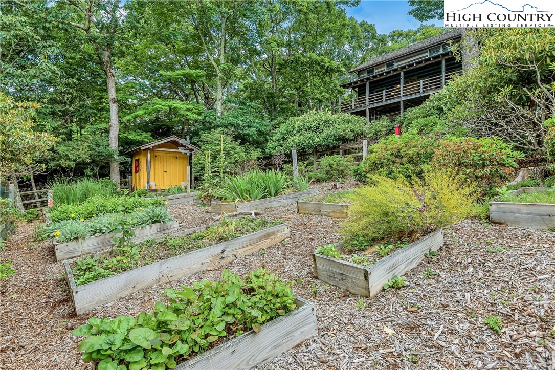 1810 Homestead Road Todd, NC 28684 - Photo 42 of 50 a aerial view of a house with a yard and potted plants