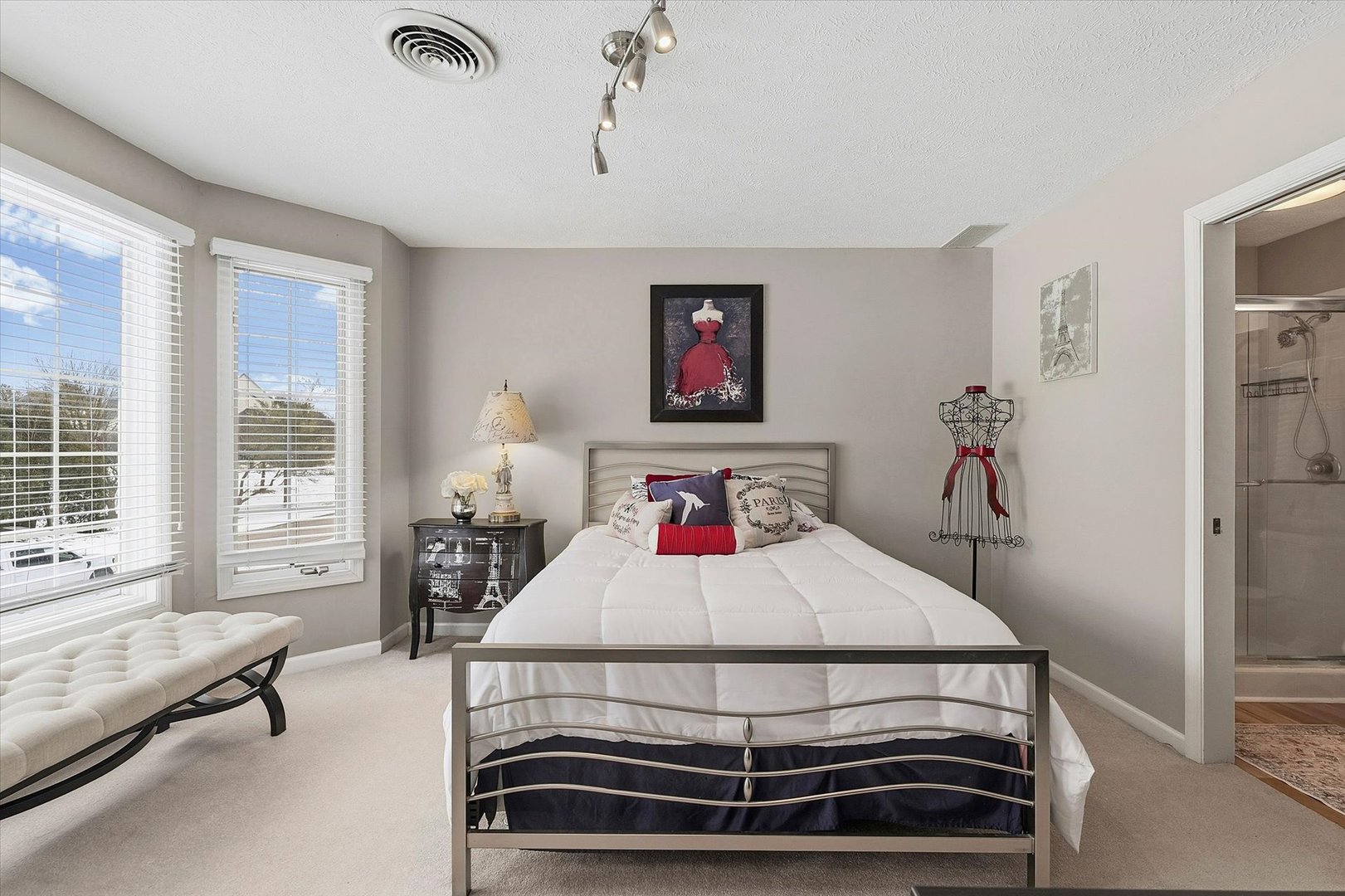 1307 Cross Creek Road Mahomet, IL 61853 - Photo 40 of 75 a bedroom with a bed and wooden floor