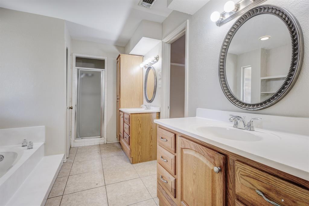 7305 Ridgeview Drive Rowlett, TX 75089 - Photo 13 of 32 a bathroom with a sink and a mirror