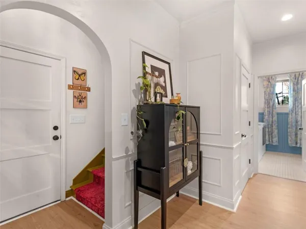 a living room with furniture