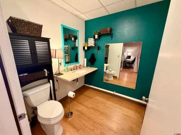 a bathroom with a toilet and a sink